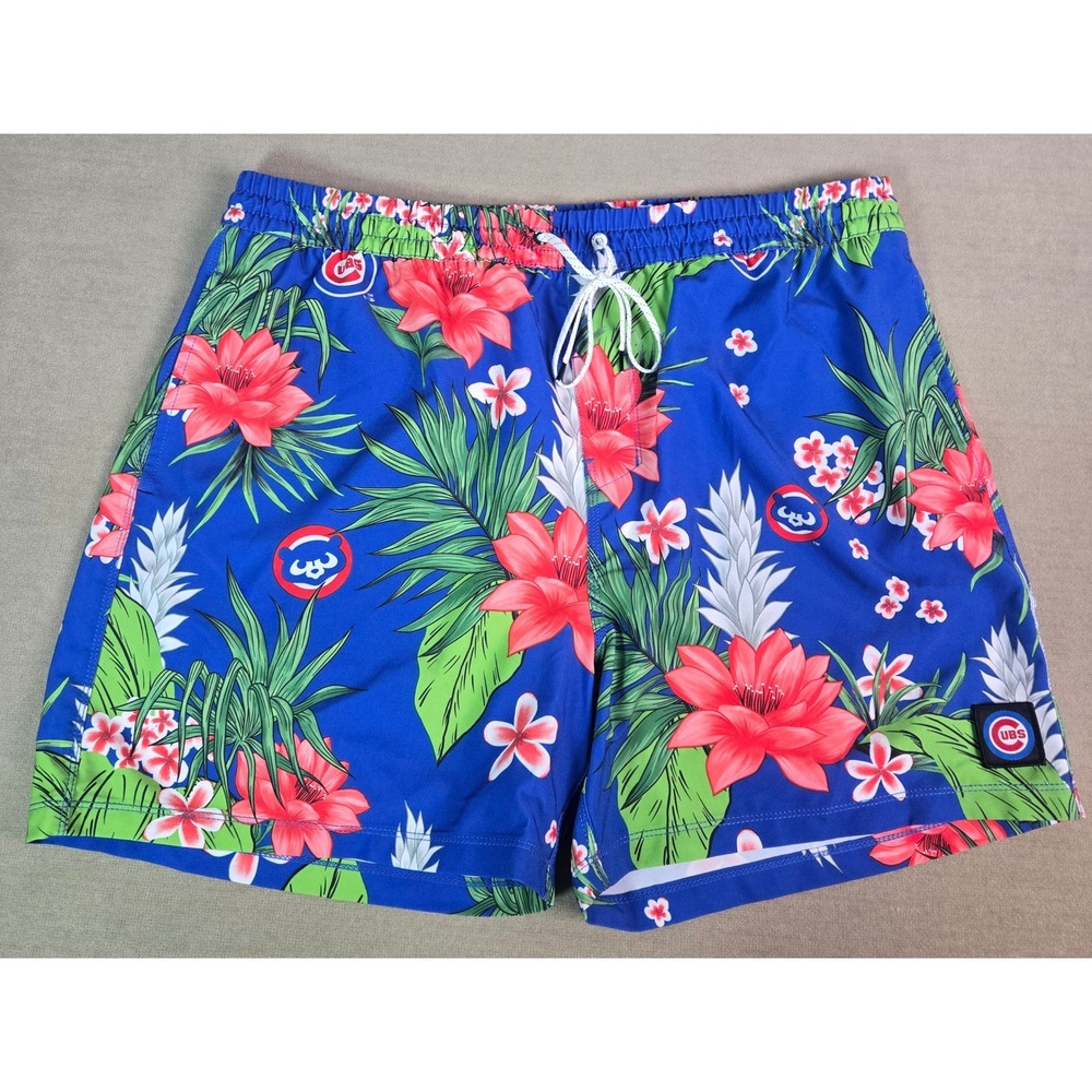 Hurley x MLB Chicago Cubs Floral Tropical Volley Swim‎ Short Mens 2XL MBS0010930